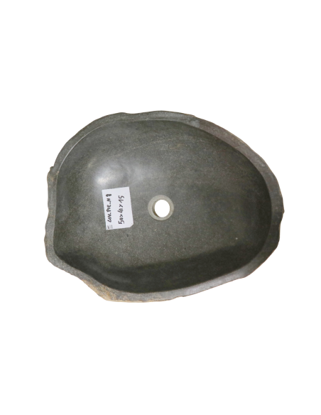 Lavandino in Pietra Naturale da Appoggio 50x41x15 cm | Artigianale Unico, Interno Levigato, Esterno Grezzo