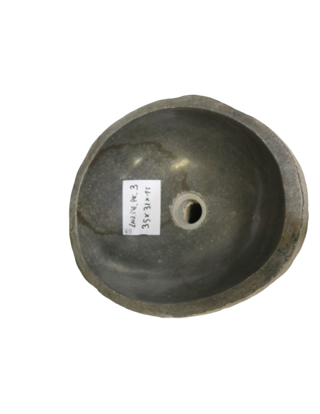 Lavabo in Pietra Naturale di Fiume – 35x31x15 cm | Stile Rustico Moderno