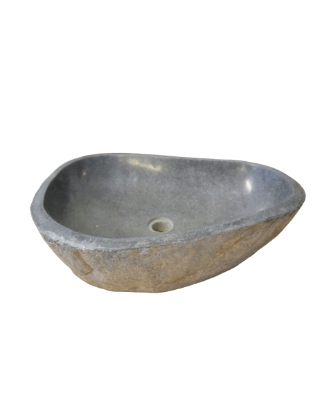 Lavandino in Pietra Naturale Fatto a Mano – Design Unico, Realizzato in Indonesia (59x44x15 cm)