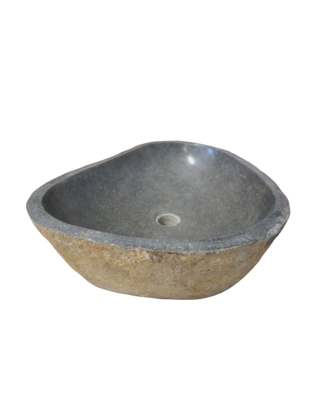 Lavandino in Pietra Naturale Fatto a Mano – Design Unico, Realizzato in Indonesia (59x44x15 cm)