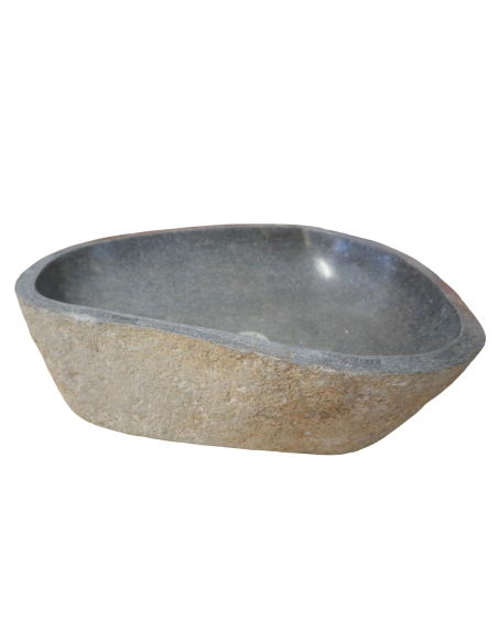 Lavandino in Pietra Naturale Fatto a Mano – Design Unico, Realizzato in Indonesia (59x44x15 cm)