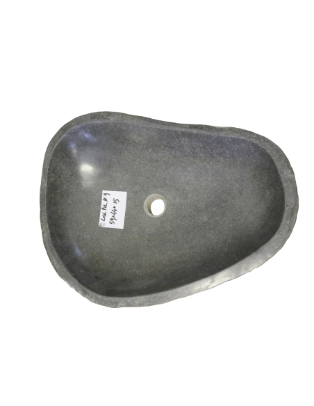 Lavandino in Pietra Naturale Fatto a Mano – Design Unico, Realizzato in Indonesia (59x44x15 cm)
