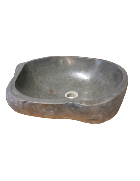 Lavandino in Pietra Naturale Fatto a Mano – Design Elegante, Origine Indonesia (53x43x15 cm)