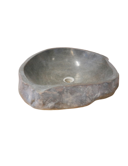 Lavandino in Pietra Naturale Fatto a Mano – Design Elegante, Origine Indonesia (53x43x15 cm)