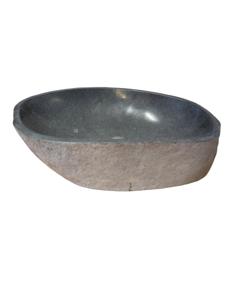 Lavabo in pietra naturale 60x40x15 cm – Design artigianale sasso di fiume