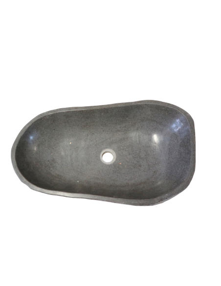 Lavabo in pietra naturale 60x36x15 cm – Design artigianale sasso di fiume