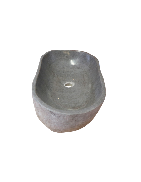 Lavabo in pietra naturale 60x36x15 cm – Design artigianale sasso di fiume