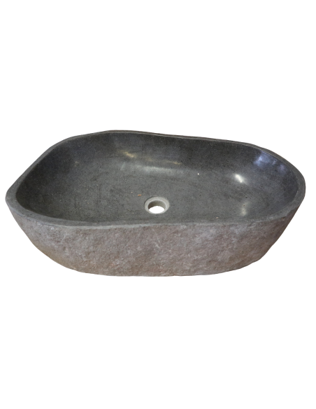 Lavabo in pietra naturale 60x36x15 cm – Design artigianale sasso di fiume