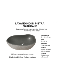 Lavabo in pietra naturale 62x38x15 cm – Design... 2
