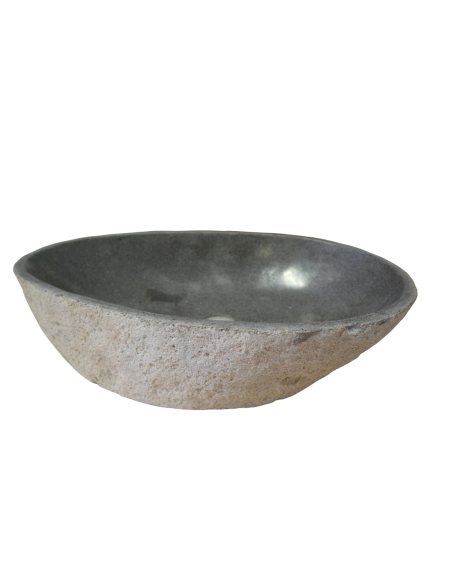 Lavabo in pietra naturale 62x38x15 cm – Design artigianale sasso di fiume