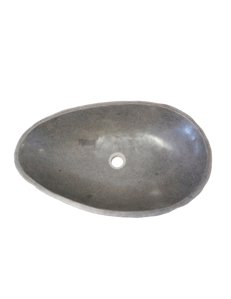 Lavabo in pietra naturale 62x38x15 cm – Design artigianale sasso di fiume