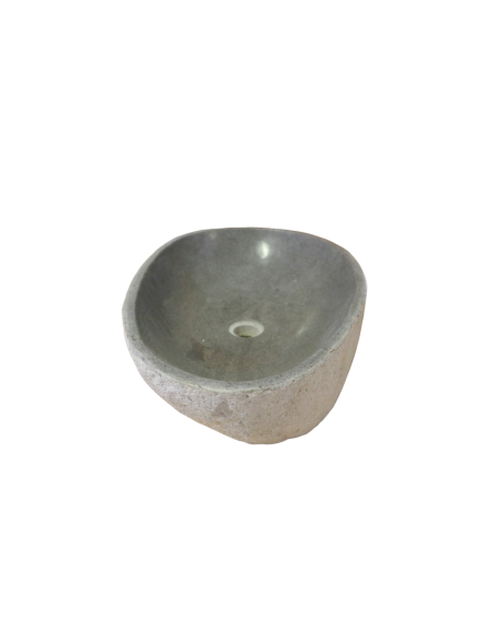 Lavabo in pietra naturale 62x38x15 cm – Design artigianale sasso di fiume