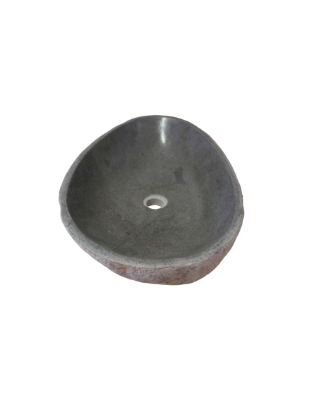 Lavabo in pietra naturale 62x38x15 cm – Design artigianale sasso di fiume