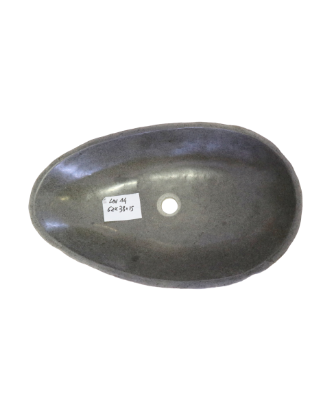 Lavabo in pietra naturale 62x38x15 cm – Design artigianale sasso di fiume