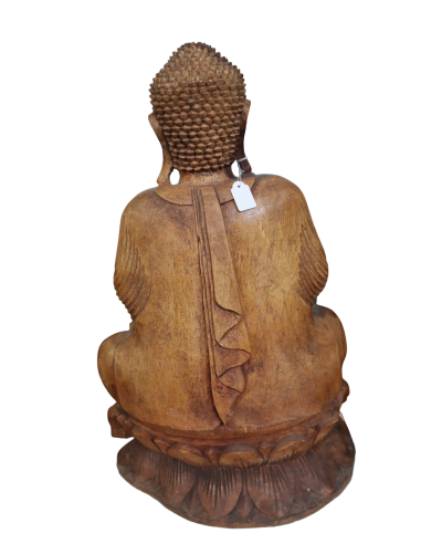 Statua Buddha in Legno Massello Suar –...