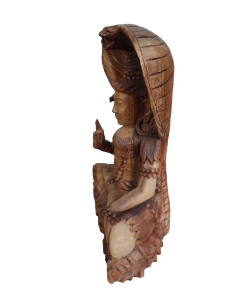 Statua di Shiva in Legno Massello 30x18x42 cm – Scultura Spirituale Artigianale Realizzata a Mano in Indonesia