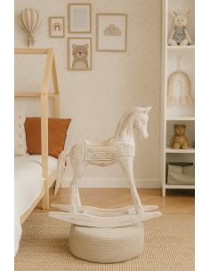 Cavallino a Dondolo in Legno di Albesia 48x16x50 cm –...