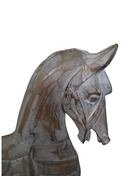 Cavallino a Dondolo in Legno di Albesia 48x16x50 cm – Scultura Artigianale Indonesiana per Cameretta