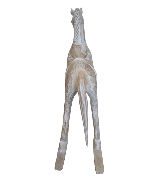 Cavallino a Dondolo in Legno di Albesia 48x16x50 cm – Scultura Artigianale Indonesiana per Cameretta