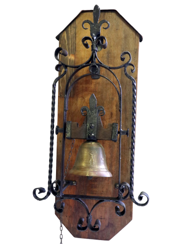 Campana d’ingresso in ottone con cornice in...