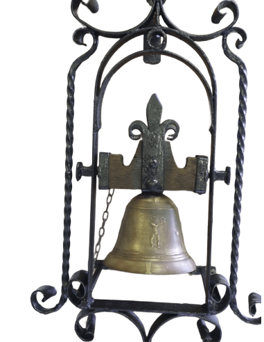 Campana d’ingresso in ottone con cornice in...