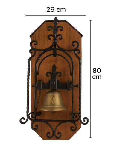 Campana d’ingresso in ottone con cornice in...