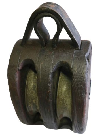 Carrucola in legno e metallo fine ’800 (14 × 16...