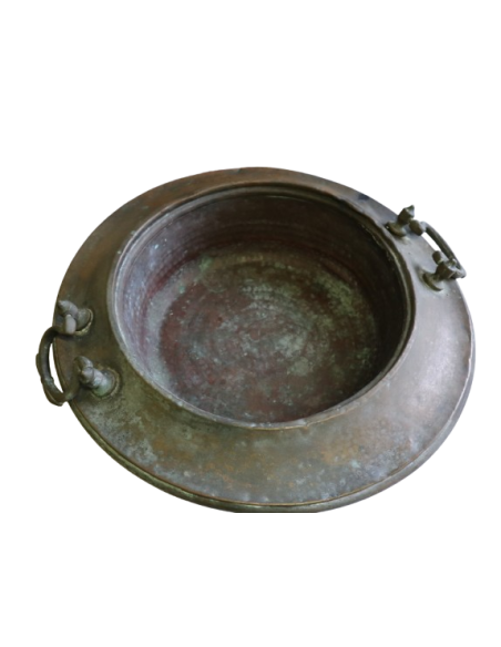 Antico catino toscano in rame inizio ‘900 Ø48 cm – Arredo rustico vintage