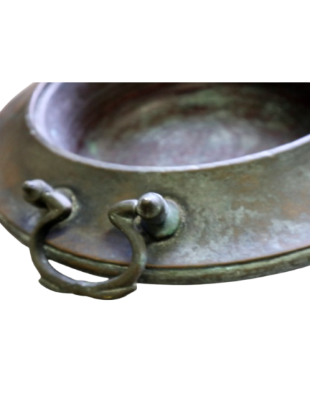 Antico catino toscano in rame inizio ‘900 Ø48 cm – Arredo rustico vintage