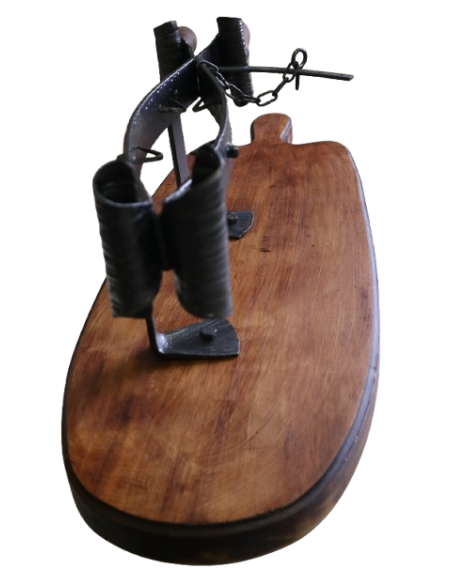Tagliaprosciutto in Ferro Battuto con Base in Legno 69 cm – Arredo rustico vintage