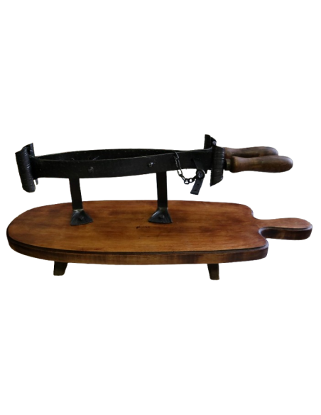 Tagliaprosciutto in Ferro Battuto con Base in Legno 69 cm – Arredo rustico vintage