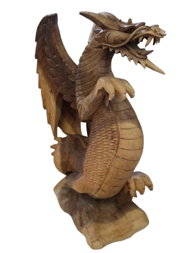 Scultura Drago in Legno 31x20x53 cm – Intaglio...