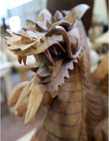 Scultura Drago in Legno 31x20x53 cm – Intaglio...