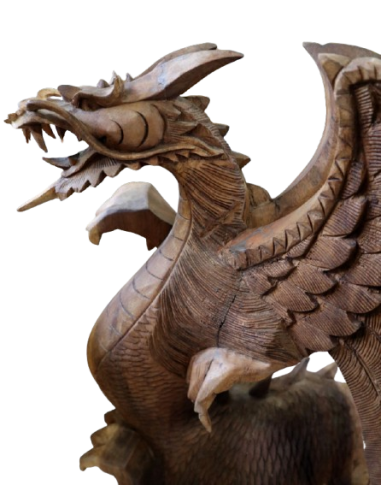 Scultura Drago in Legno 31x20x53 cm – Intaglio...
