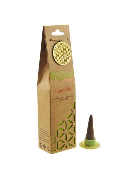 CONFEZIONI di INCENSO IN CONI ORGANIC GOODNESS Cannabis CON BRUCIATORE DA 12 CONI