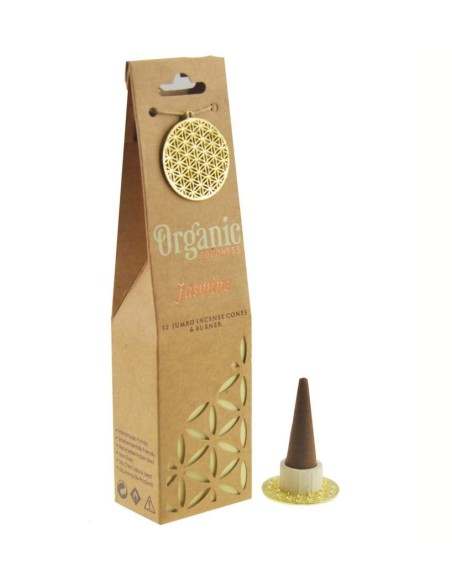 INCENSO IN CONI ORGANIC GOODNESS JASMINE GELSOMINO CON BRUCIATORE BOX 12 PAC. DA 12 CONI