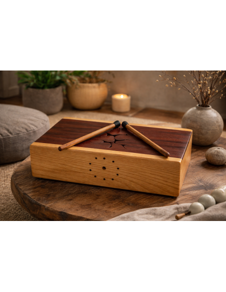 Tongue Drum in Legno Australiano cm 42x21x13h – Strumento Musicale Artigianale Made in Italy