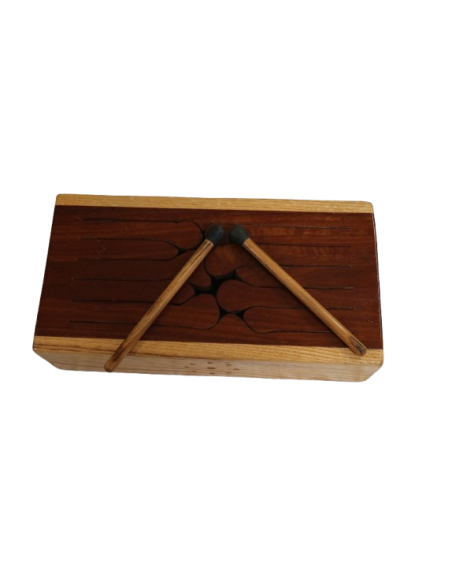 Tongue Drum in Legno Australiano cm 42x21x13h – Strumento Musicale Artigianale Made in Italy