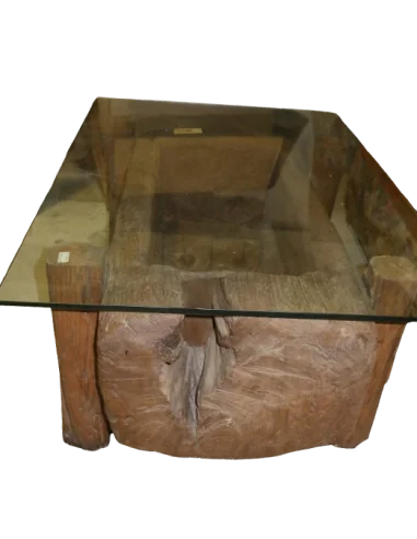 Tavolo da Fumo Unico in Teak Indonesiano Antico...