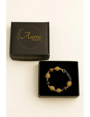 bracciale AUREA – Occhio di Tigre e Capim...