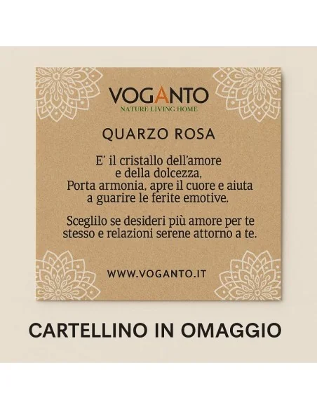 Collana AUREA – Pendente Albero della Vita in Quarzo Rosa e Capim Dourado Voganto