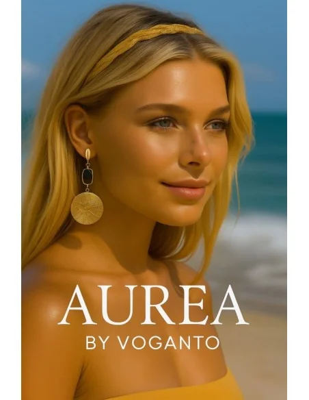 Aurea Tondi – Orecchini in Oro Vegetale (Capim Dourado) e Tormalina Nera Voganto