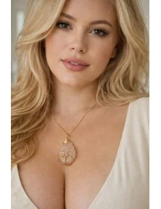 Ciondolo Albero della Vita in Quarzo Rosa – Pietra...