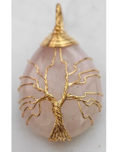 Ciondolo Albero della Vita in Quarzo Rosa –...