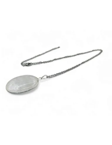 Ciondolo Ovale a Goccia in Cristallo di Rocca...