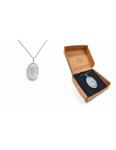Ciondolo Ovale a Goccia in Cristallo di Rocca...
