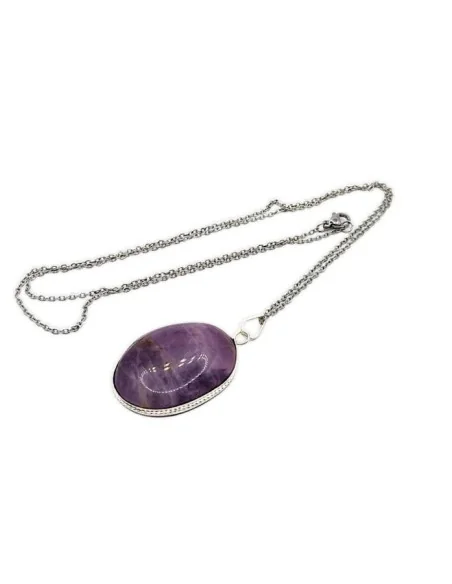 Collana con Ametista Viola Chiaro Ovale – Gioiello Artigianale con Scatola