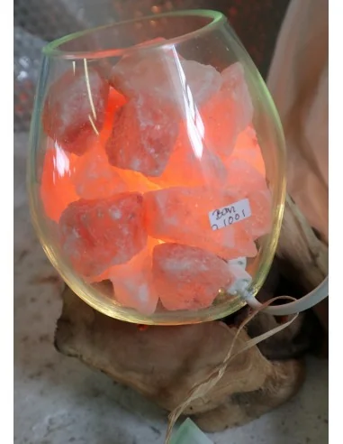 Lampada di Sale Rosa Himalayano in Vetro...