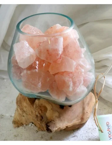 Lampada di Sale Rosa Himalayano in Vetro...