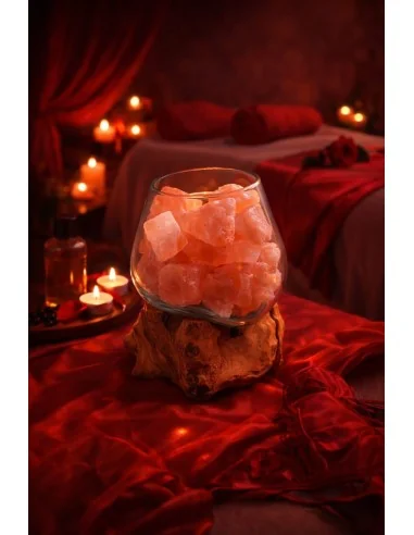 Lampada di Sale Rosa Himalayano in Vetro...